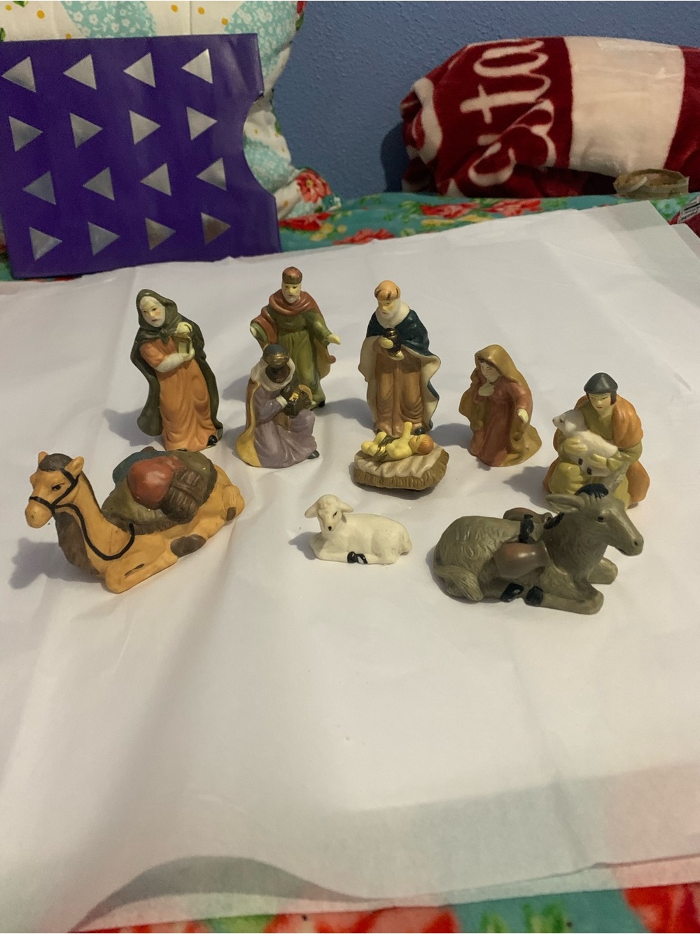 10 Piece Ceramic Mini Nativity Set Unbranded